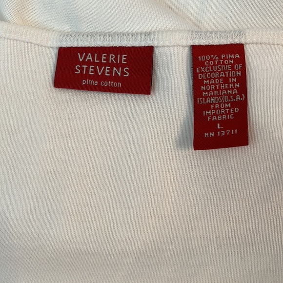 White Valerie Stevens top, Large - Picture 5 of 5